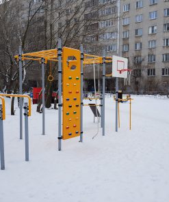 zestaw sprawnościowy z dwoma ściankami wspinaczkowymi foto