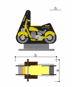 bujak dla dzieci motocykl żółty wymiary
